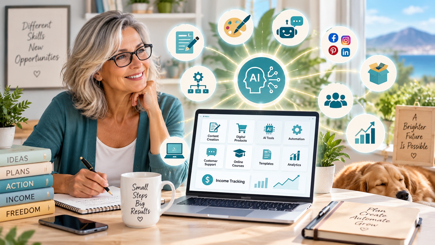 AI Side Hustles for Beginners Who Want Online Income